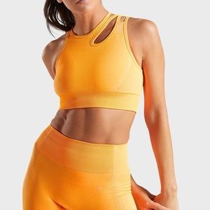 Orange gymshark ultra seamless sports bra